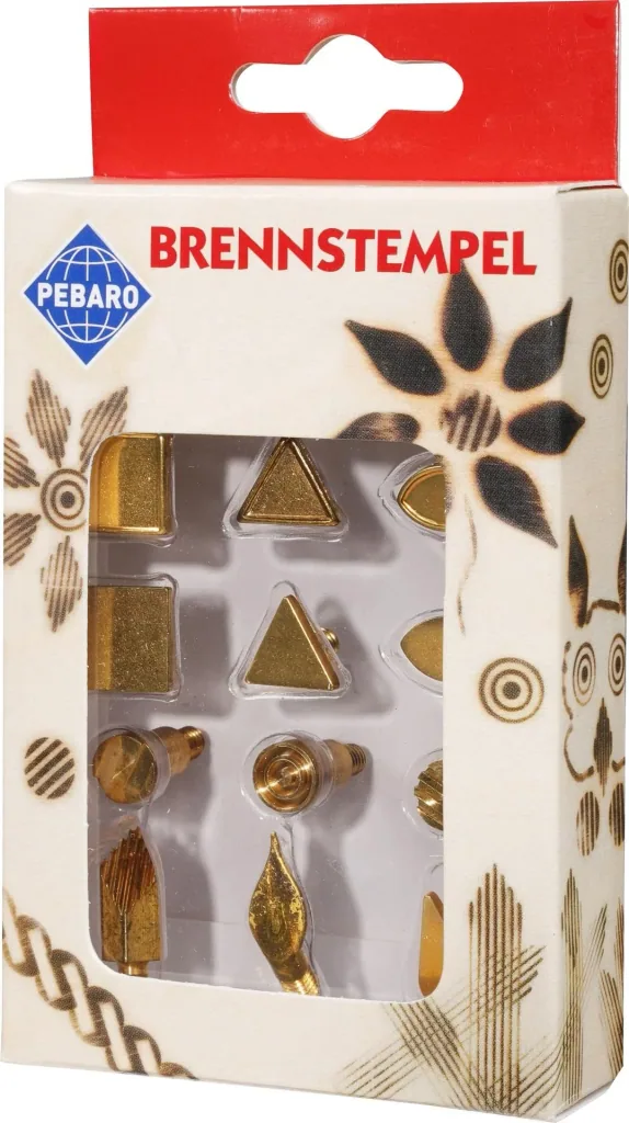 Brennstempel Set 12-teilig, Quadrat, Dreieck usw.