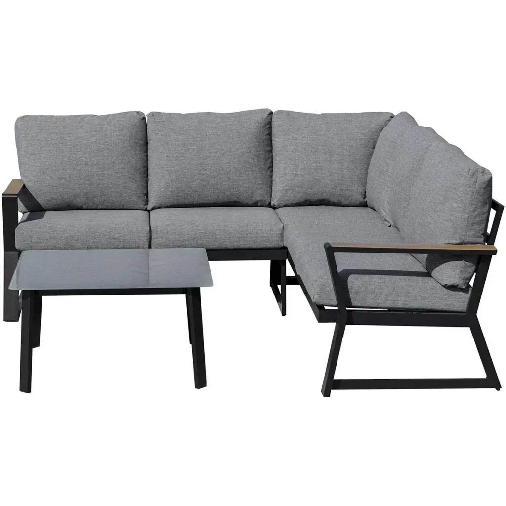 Garten-Lounge-Set - 3 Stück - Grau