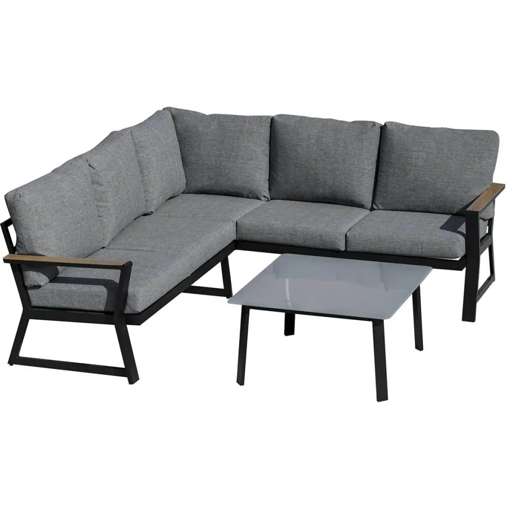 Garten-Lounge-Set - 3 Stück - Grau