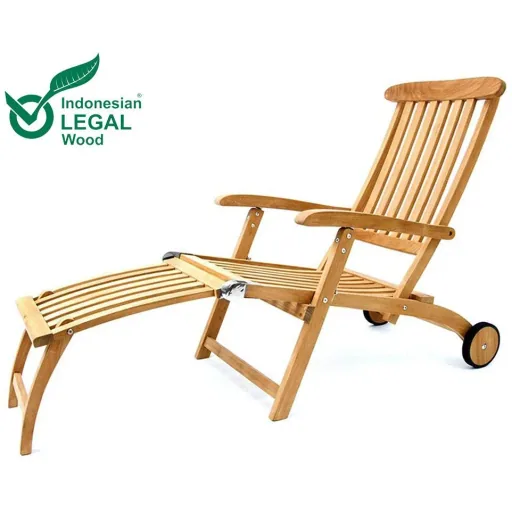 Girlande Liegestuhl Bari Teak - 160x61x79cm