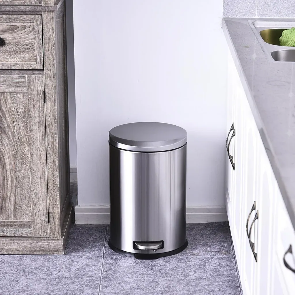 Kücheneimer mit Inneneimer silber/schwarz