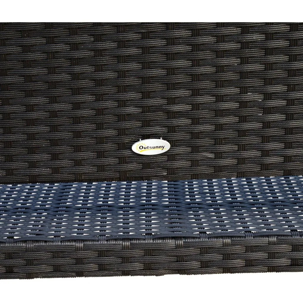 Polyrattan Gartenbank Sitzbank 2-Sitzer Stahl Schwarz