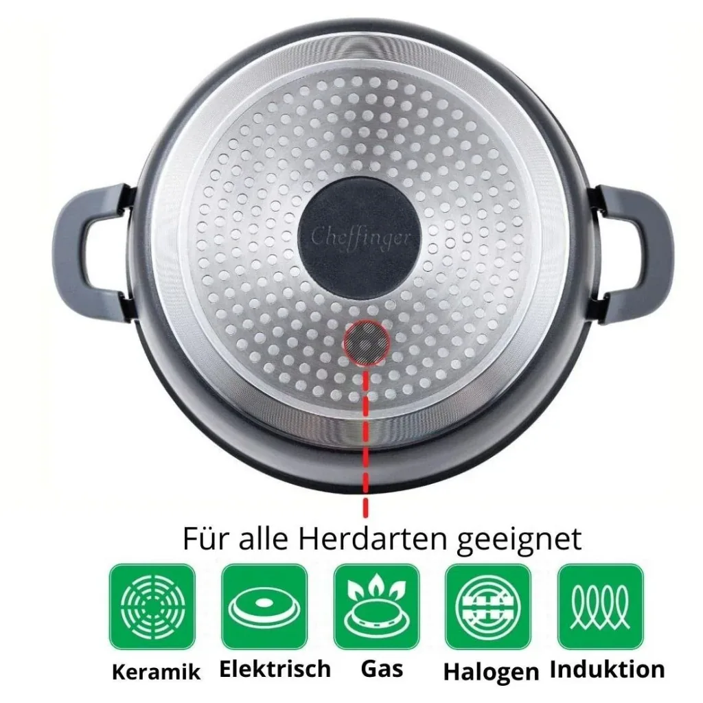 Cheffinger Kochtopf / Tiefer Topf mit Deckel - 24cm