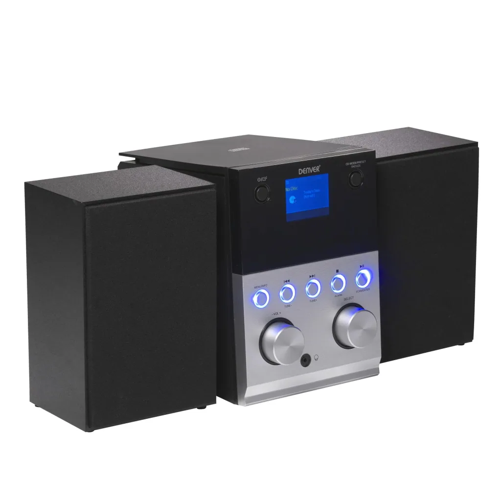 DAB+ und UKW Micro-Stereoanlage mit Bluetooth, USB Ladebüchse und USB MP3 Wiedergabe