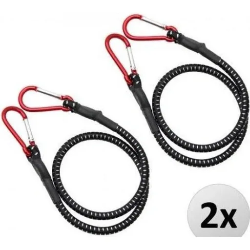 Schnellspanngurte mit Karabiner 2 Stück - 100 x 1cm schwarz weiß rot