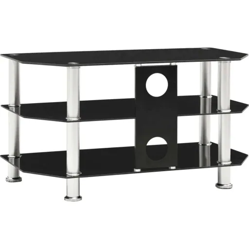 TV-Schrank 75x40x40 cm gehärtetes Glas schwarz