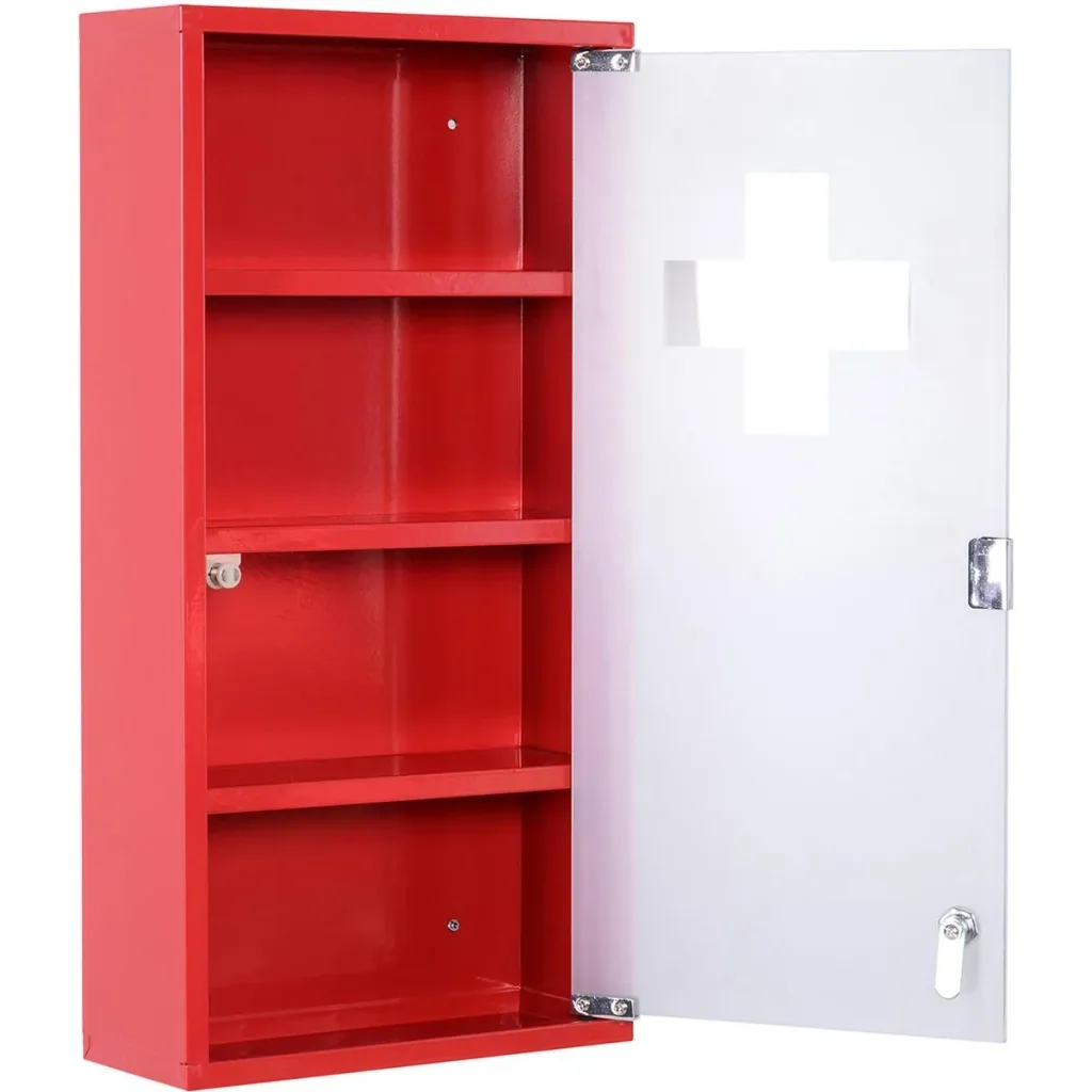 Medizinschrank zum Abschließen rot