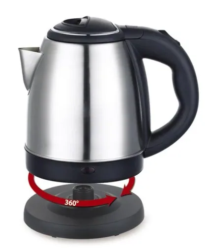 Wasserkocher „TKG JK 1029 N“, 1,2 Liter, 1800 Watt, Edelstahl, Kabellos, Silberfarben/ Schwarz