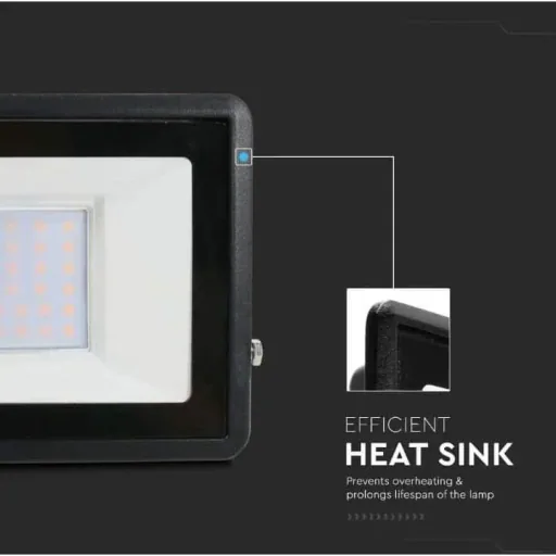 VT-138 LED-Flutlicht - 30W - 2340 Lm - 4000K - Schwarz