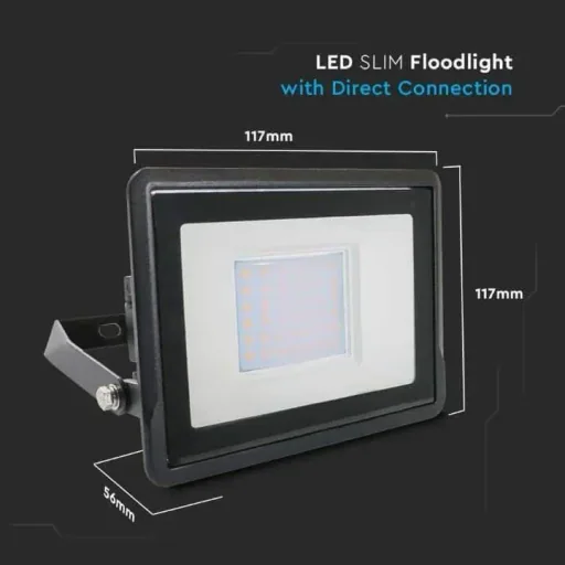 VT-138 LED-Flutlicht - 30W - 2340 Lm - 4000K - Schwarz
