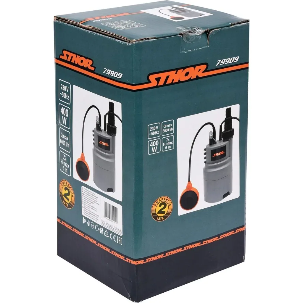 Tauchpumpe - 400W - 6000 l/h MIT 15-Meter-Gartenschlauch inklusive Sprinkler und Armaturen UND 1"-Hahn