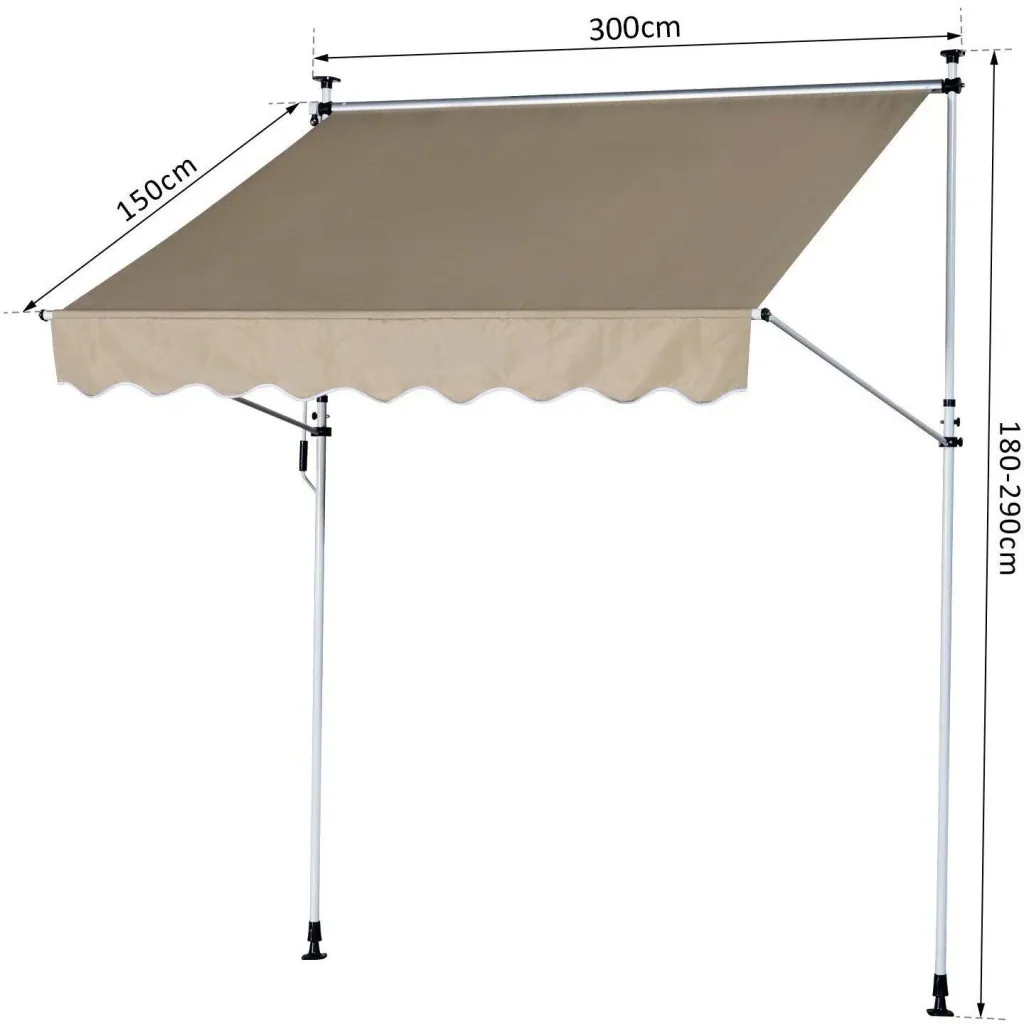 Markise Klemmmarkise Beige 300 x 150cm