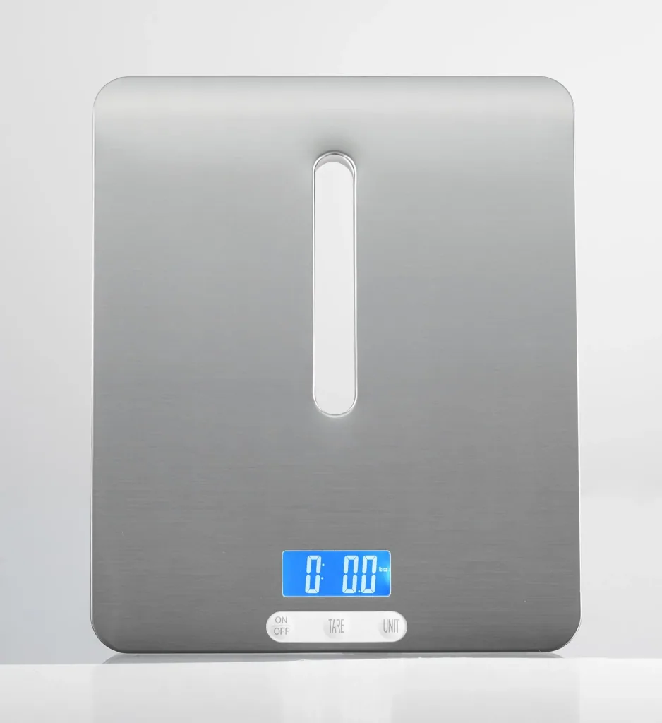 Küchenwaage, 20 kg, Edelstahl mit großer Leuchtanzeige