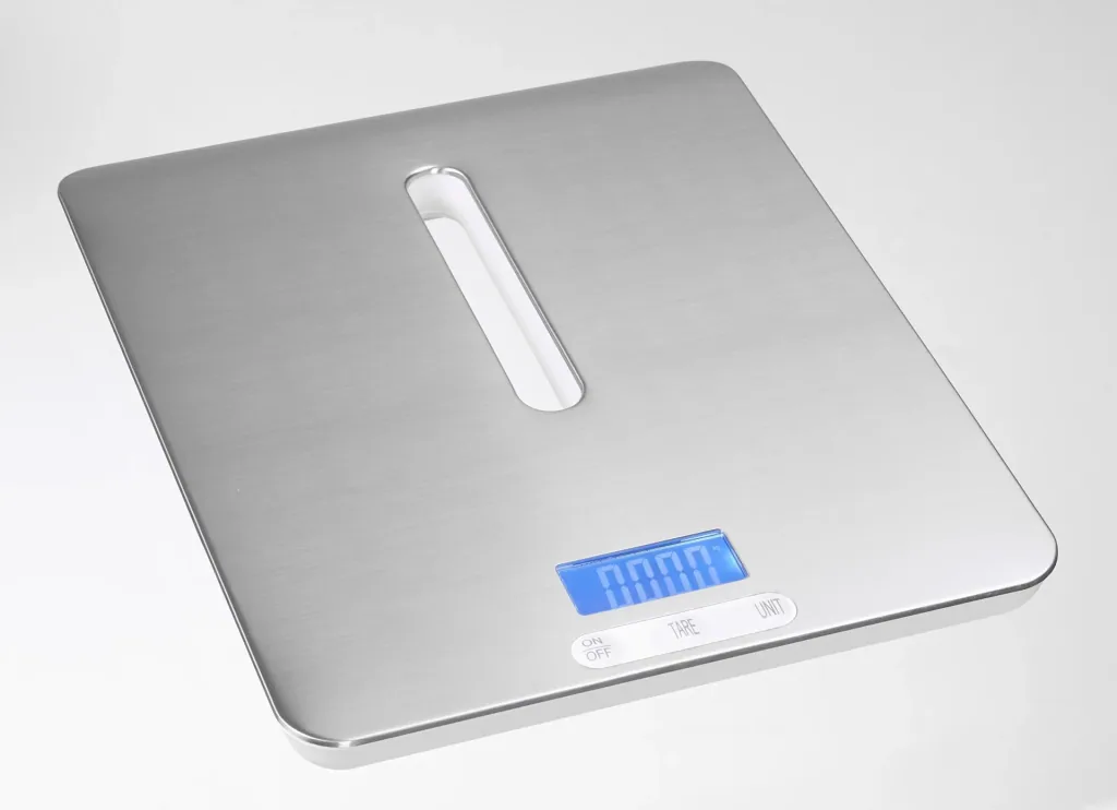 Küchenwaage, 20 kg, Edelstahl mit großer Leuchtanzeige
