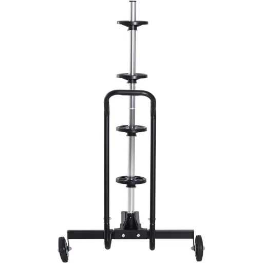 Reifenständer Reifenwagen Felgenbaumwagen felgenschonend fahrbar Schwarz 4 Reifen 240 mm