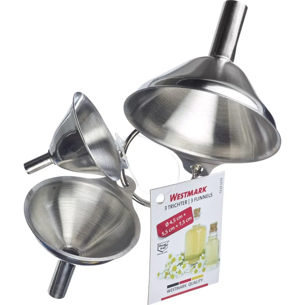 Trichter-Set Mini, 3-teilig, Edelstahl - Ø 4,5 cm/ 5,5 cm/ 7,5 cm