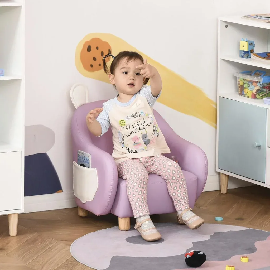Kindersessel Kindersofa Kindercouch Stuhl Liegesofa mit niedlicher Tierform wasserdicht für 3-6 Jahre Kinder Rosa 50x53,