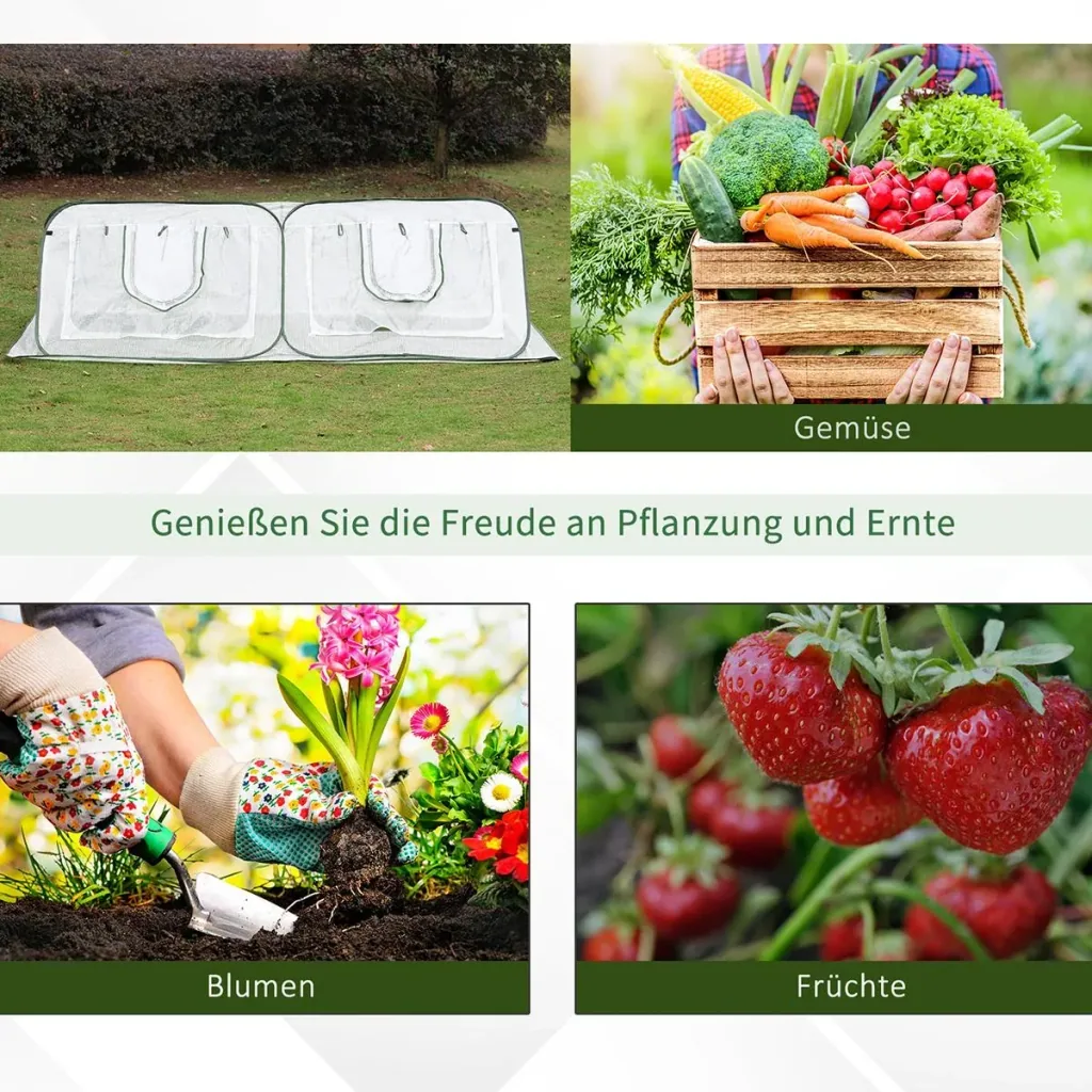 Pop up-Gewächshaus mit Tragetasche weiß