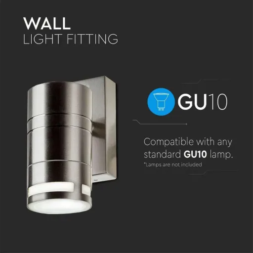 VT-7631 Wandleuchte für den Außenbereich - GU10 - Edelstahl - IP44