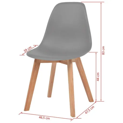 Esszimmerstühle 4 Stück Kunststoff grau