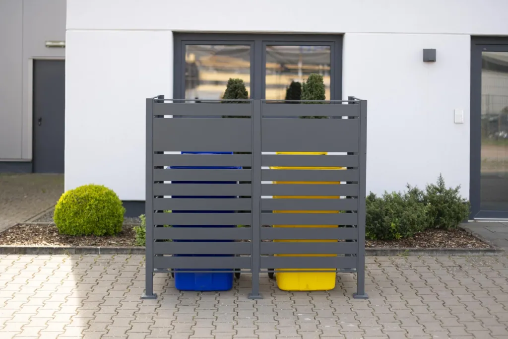 Mülltonnenverkleidung Planum 2er Box, 150 cm, antharzit