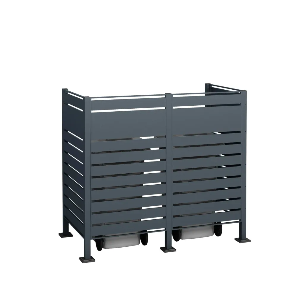 Mülltonnenverkleidung Planum 2er Box, 150 cm, antharzit