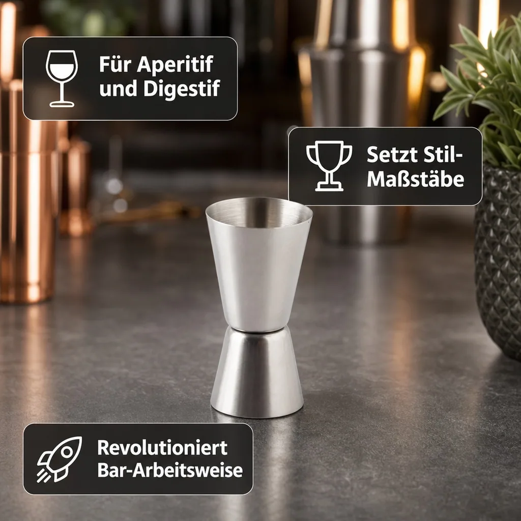 Jigger, Cocktail Messbecher - Edelstahl (20/40 ml), Bar & Gastronomie