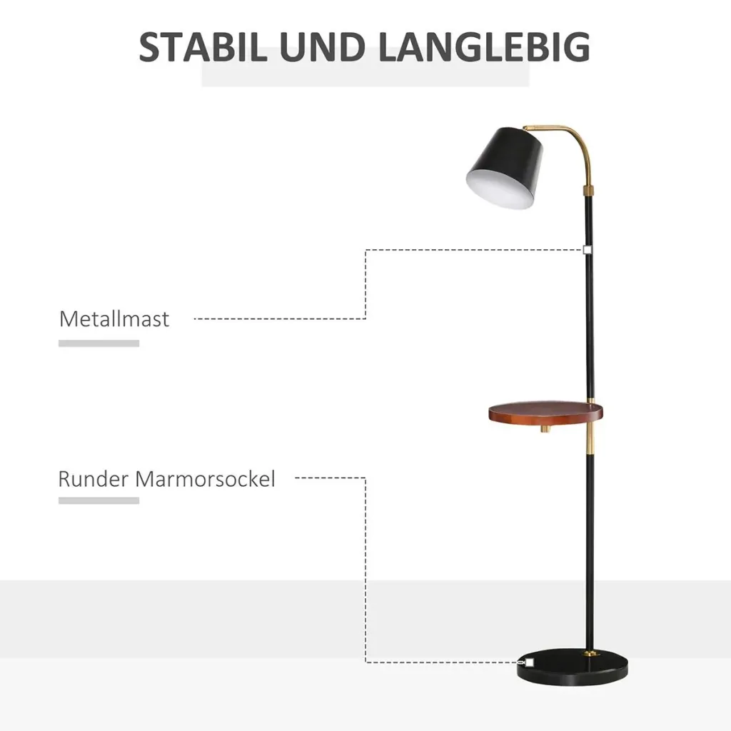 Stehleuchte mit Beistelltisch Steh