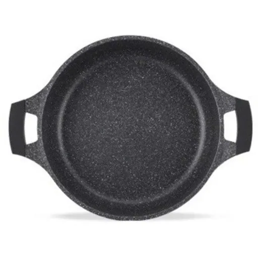 Suppenauflauf aus Marmor - Mit Glasdeckel schwarz - 24 cm