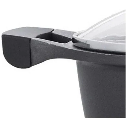 Suppenauflauf aus Marmor - Mit Glasdeckel schwarz - 24 cm
