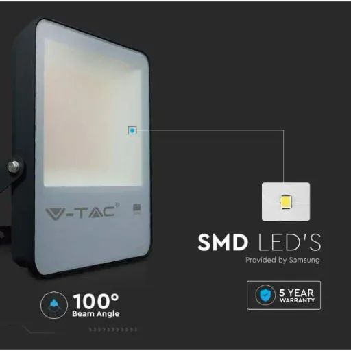 VT-52 LED-Flutlicht - 50 W - 6850 Lm - 6500K - schwarz - Extra effizient
