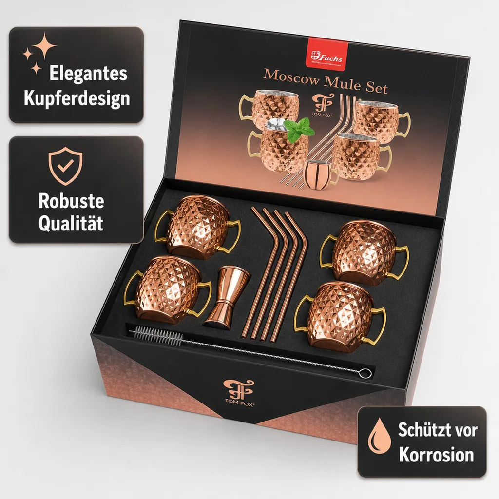 Diamond Moscow Mule Becher Set Kupfer