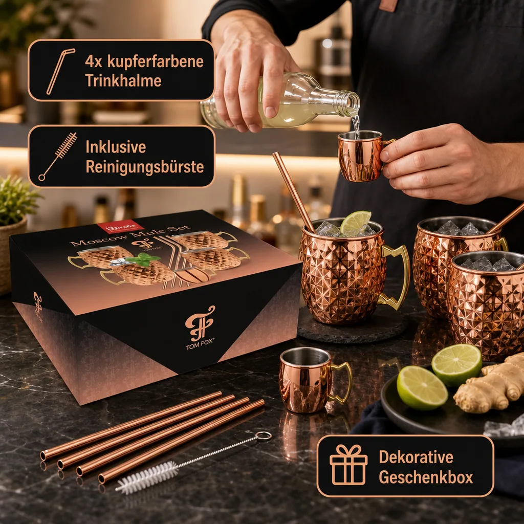 Diamond Moscow Mule Becher Set Kupfer