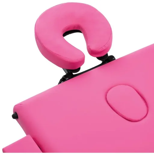 Klappbarer Massagetisch 3 Zonen Holz rosa