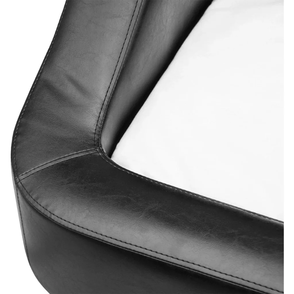 Luxus Hundesofa Hundebett Kunstleder schwarz-weiss