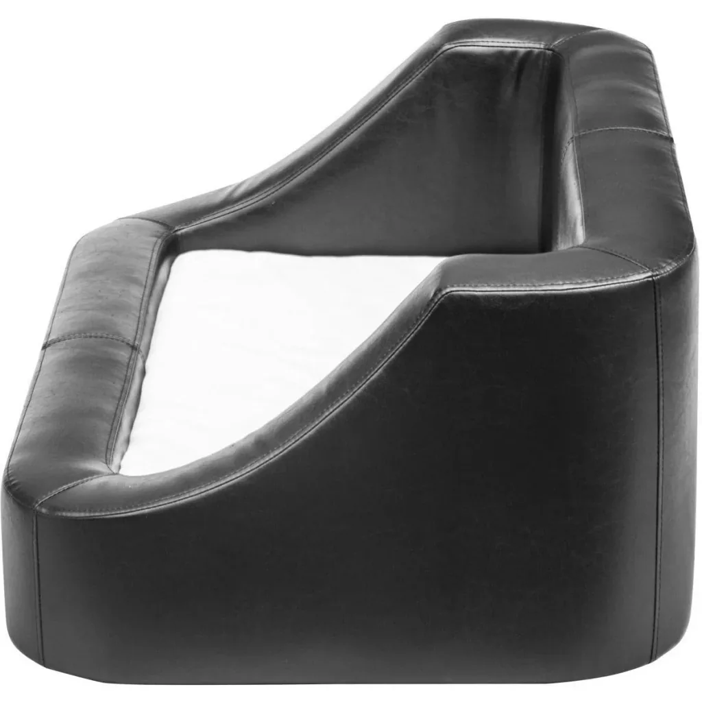 Luxus Hundesofa Hundebett Kunstleder schwarz-weiss