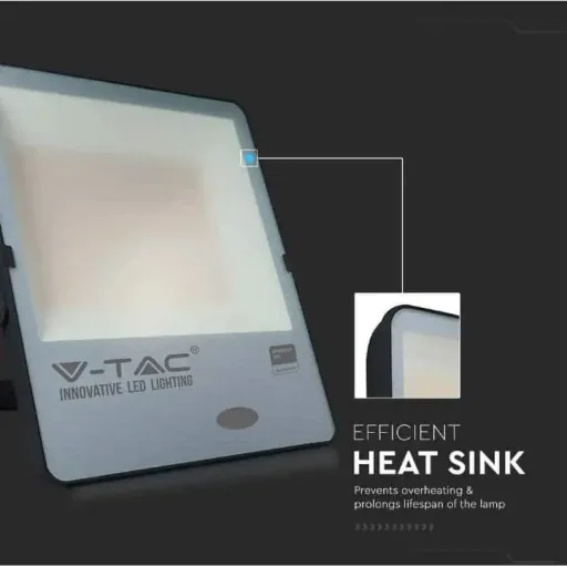 VT-167S LED-Flutlicht mit Tag/Nacht-Sensor - 150 W - 15000 Lm - 4000K - schwarz