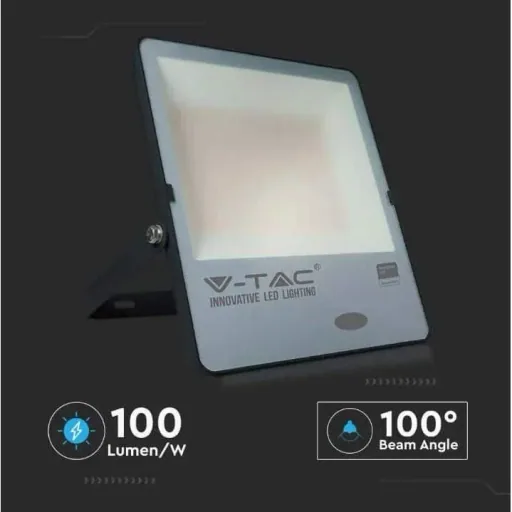 VT-167S LED-Flutlicht mit Tag/Nacht-Sensor - 150 W - 15000 Lm - 4000K - schwarz