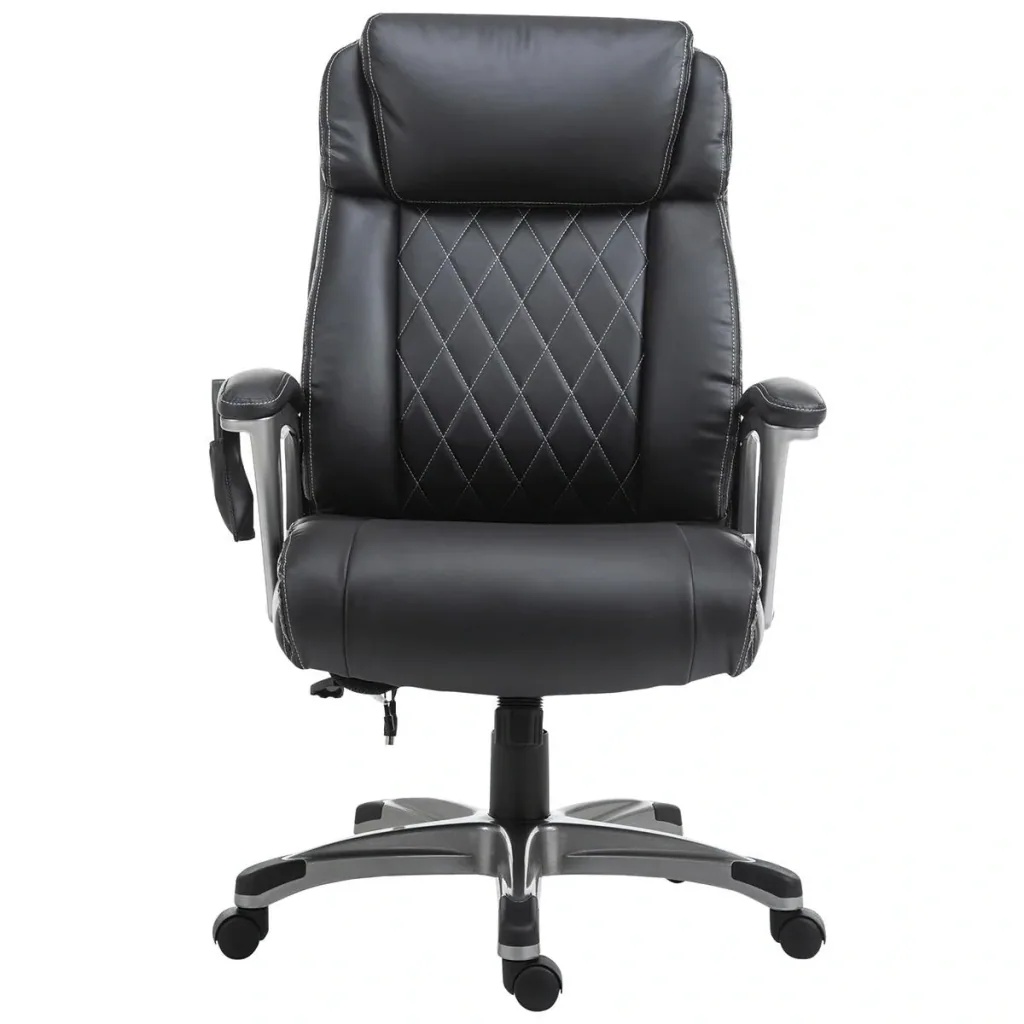 Massage-Bürostuhl 6-Punkt-Massage-Drehstuhl aus Kunstleder mit gewölbter Kopfstütze und Armlehne Schwarz 70 x 76,5 x 114