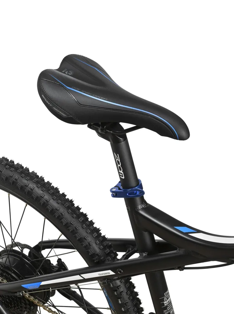 Unisex Alu MTB Hardtail E-Bike 27,5 Zoll, 9-Gang Kettenschaltung, Rahmenhöhe 48 cm, anthrazit/blau, Aufsteiger M920