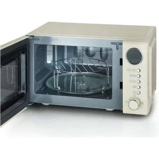 Mikrowellenherd 700 Watt und Grill 1000 Watt - 2 in 1 - Weiß - Retro-Stil