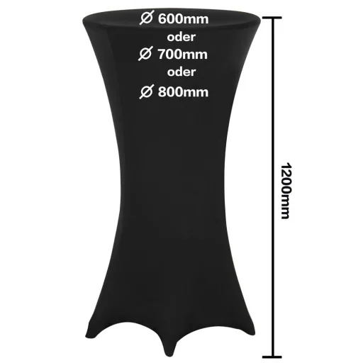 Tischabdeckung schwarz Ø70cm