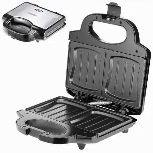 Sandwicheisen XL Schwarz/Silber 750W
