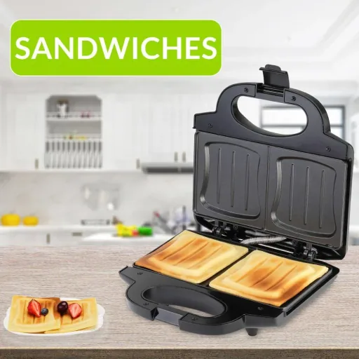 Sandwicheisen XL Schwarz/Silber 750W