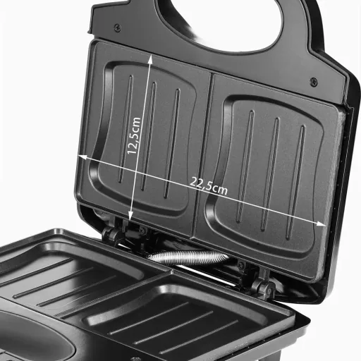 Sandwicheisen XL Schwarz/Silber 750W
