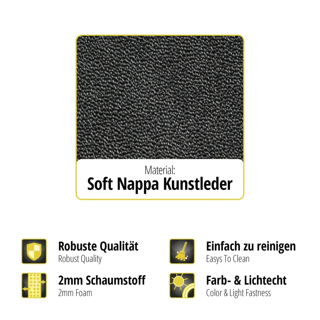 Passform Sitzbezüge VW T6 für Doppelbank hinten aus Kunstleder ab Baujahr 07/2015 bis heute