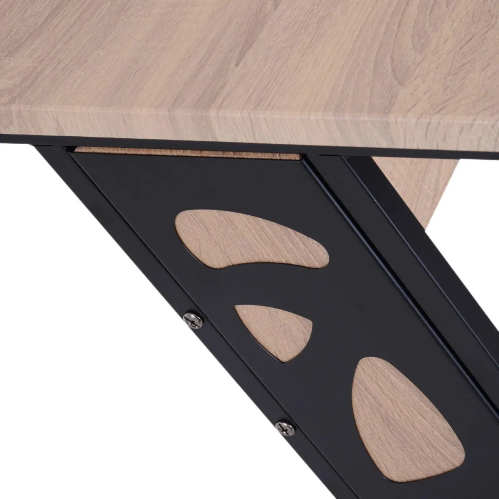 Computertisch PC-Tisch mit Tastaturauszug Schreibtisch Metall Eiche Schwarz 100 x 60 x 75,5 cm