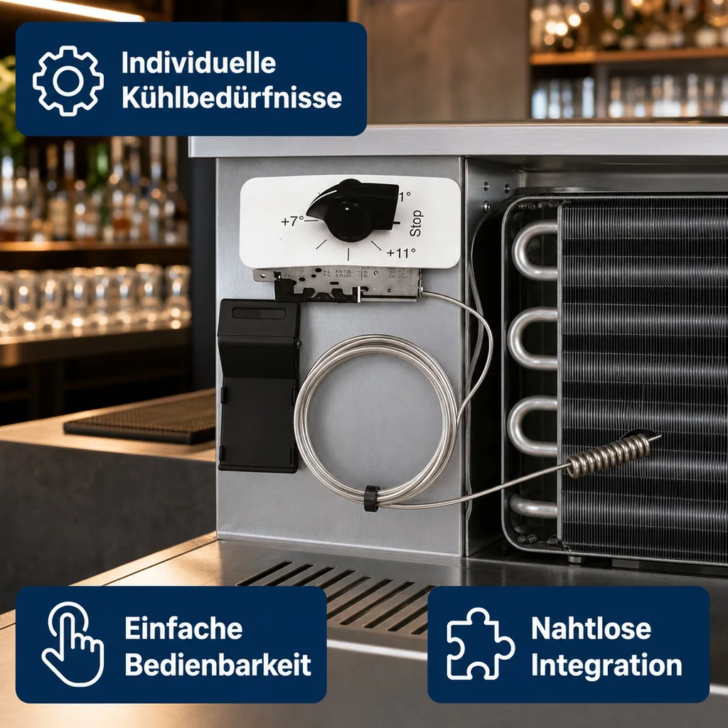 Thermostat mit Fühler für Trockenkühler, +1°C bis +11°C