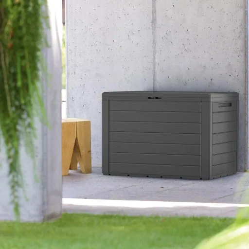 Aufbewahrungsbox - Anthrazit - 190L - 78 x43,8 x 55 cm - für den Außeneinsatz