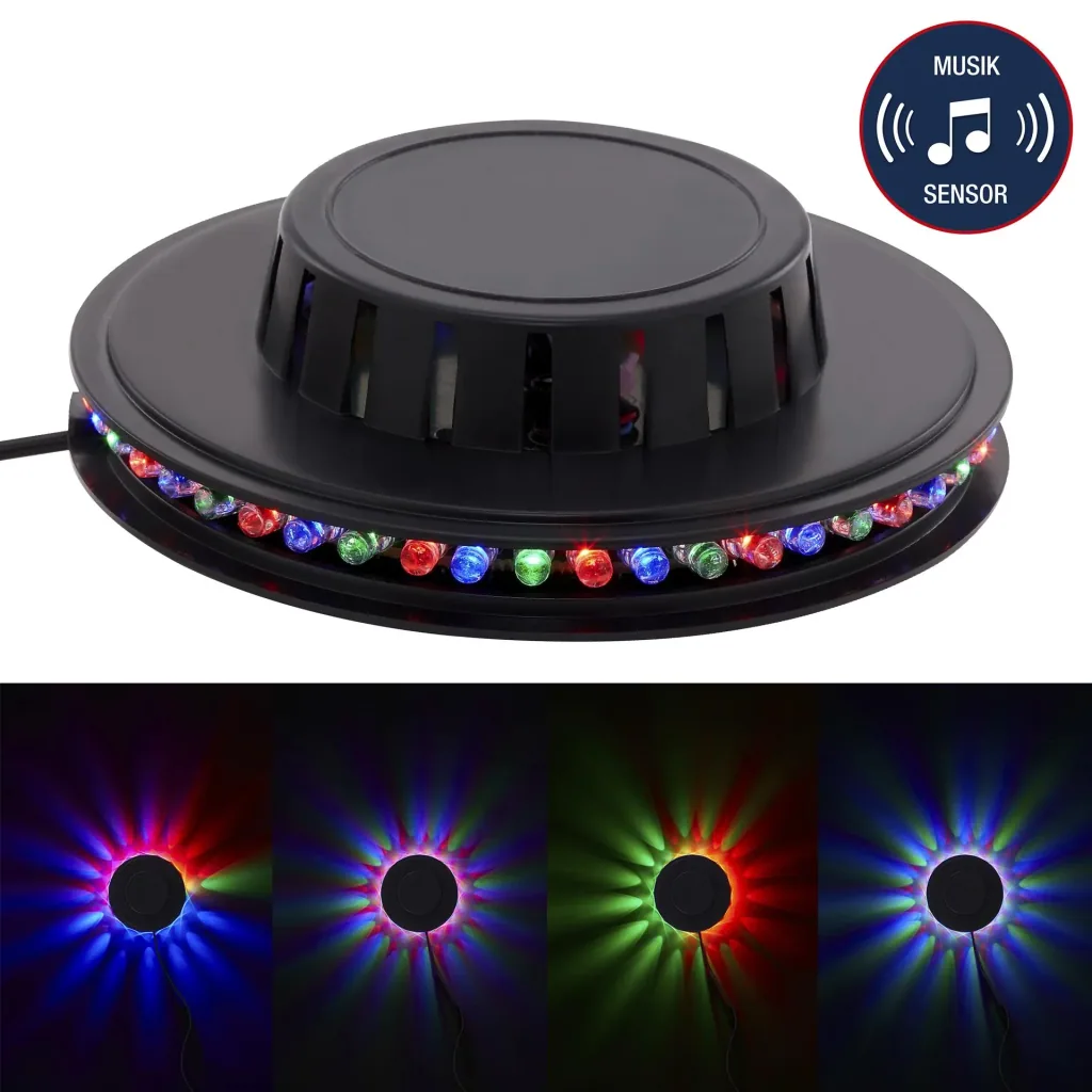 RGB-LED Lichtrad, 48 x RGB-LEDs, max. 3 Watt, Musiksensor und Farbwechsel